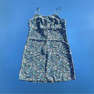 90s/y2k vintage blue floral mini dress by  No Boundaries